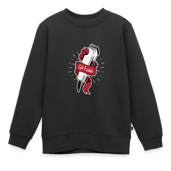 coiffeur coiffure coupe cheveux coupe-cheveux - Sweat Premium enfant bio - noir - Devant - AI Model Kid Female (0cm)