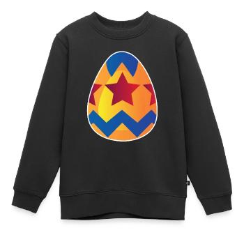 Œuf de Pâques - Sweat Premium enfant bio - noir - Devant - AI Model Kid Female (0cm)
