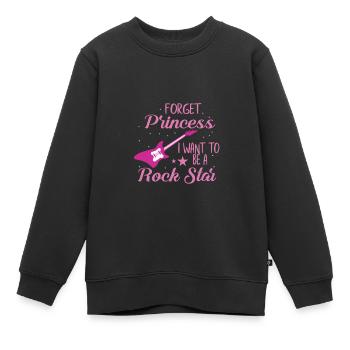 Rock Star E-guitare Rocker Rocker Femme - Sweat Premium enfant bio - noir - Devant - AI Model Kid Female (0cm)
