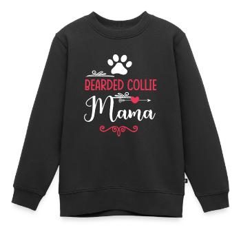 Bearded Collie Mama - Kinder Premium Organic Sweatshirt - Schwarz - Vorne - AI Model Kid Female (0cm)