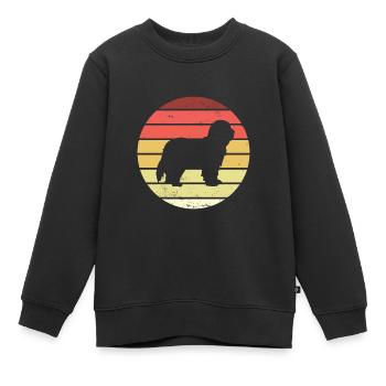 Bearded Collie Retro - Kinder Premium Organic Sweatshirt - Schwarz - Vorne - AI Model Kid Female (0cm)