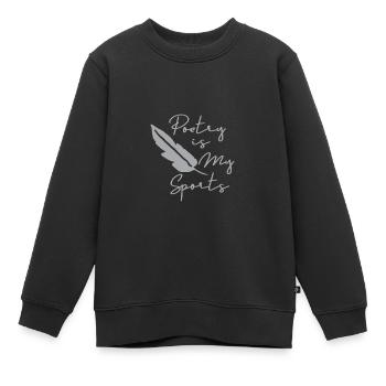 Poésie Poésie poésie Poésie Poésie Langue Poème - Sweat Premium enfant bio - noir - Devant - AI Model Kid Female (0cm)