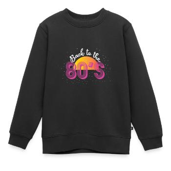 80iger Jahre 80s 1980 - Kinder Premium Organic Sweatshirt - Schwarz - Vorne - AI Model Kid Female (0cm)