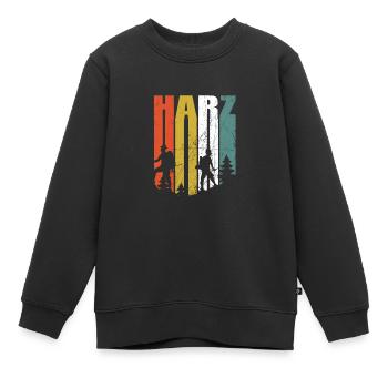 Harz wandern Berg spazieren Bergsteigen Wald - Kinder Premium Organic Sweatshirt - Schwarz - Vorne - AI Model Kid Female (0cm)