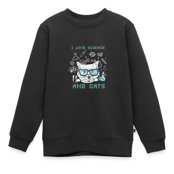 Wissenschaft Forschung Labor Katzen - Kinder Premium Organic Sweatshirt - Schwarz - Vorne - AI Model Kid Female (0cm)