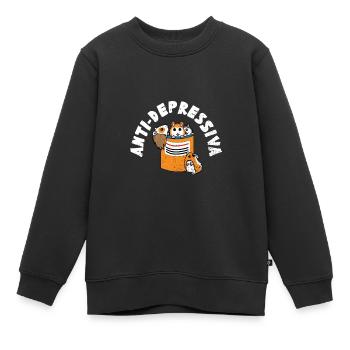 Antidépresseurs Psychopharmiaques Thymoleptikum - Sweat Premium enfant bio - noir - Devant - AI Model Kid Female (0cm)