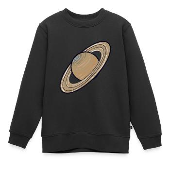 Sonnensystem Planeten Saturn - Kinder Premium Organic Sweatshirt - Schwarz - Vorne - AI Model Kid Female (0cm)