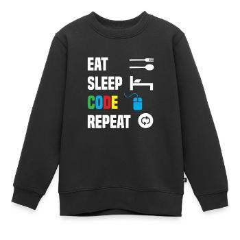 Code Codierung Coder Kodierung Informatiker - Kinder Premium Organic Sweatshirt - Schwarz - Vorne - AI Model Kid Female (0cm)