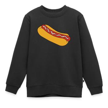 Hot Dog Fast Food Sausage Rolls - Sweat Premium enfant bio - noir - Devant - AI Model Kid Female (0cm)