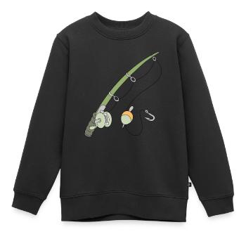 Angel Angler angeln Rute Angelrute - Kinder Premium Organic Sweatshirt - Schwarz - Vorne - AI Model Kid Female (0cm)
