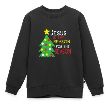 Jésus Noël Christ Église Croyant Foi - Sweat Premium enfant bio - noir - Devant - AI Model Kid Female (0cm)