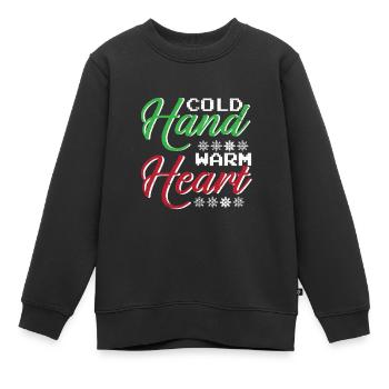 Hiver Mains Froides Cœur Chaud Neige Froid - Sweat Premium enfant bio - noir - Devant - AI Model Kid Female (0cm)