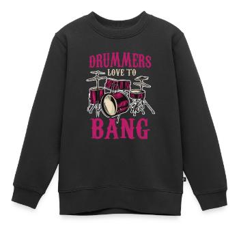 Batterie de batteur - Sweat Premium enfant bio - noir - Devant - AI Model Kid Female (0cm)