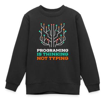Programmer Coder Nerd - Kids Premium Organic Sweatshirt - black - Front - AI Model Kid Female (0cm)