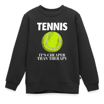 Tennis Tennisspiel - Kinder Premium Organic Sweatshirt - Schwarz - Vorne - AI Model Kid Female (0cm)