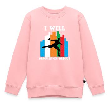 Diskuswerfen Diskuswurf Leichtathletik Diskus - Kinder Premium Organic Sweatshirt - Rosa - Vorne - AI Model Kid Female (0cm)