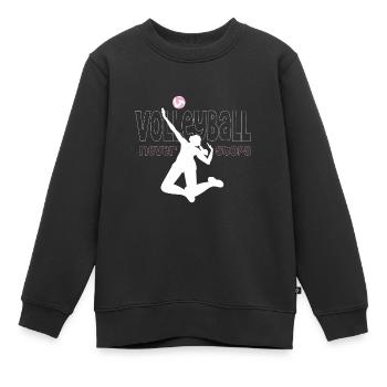 Volleyball Volleyball players Volleyball net - Kids Premium Organic Sweatshirt - black - Front - AI Model Kid Female (0cm)