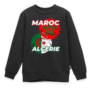 Maroc Algérie - Sweat Premium enfant bio - noir - Devant - AI Model Kid Female (0cm)
