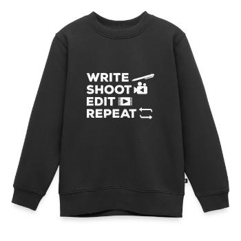 Videomaker Filmemacher Videograf Regisseur - Kinder Premium Organic Sweatshirt - Schwarz - Vorne - AI Model Kid Female (0cm)