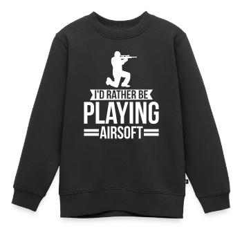 Airsoft Softair - Kinder Premium Organic Sweatshirt - Schwarz - Vorne - AI Model Kid Female (0cm)