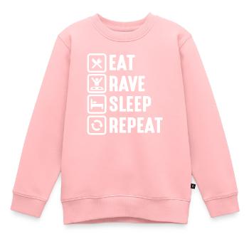 Techno Musique Rave - Sweat Premium enfant bio - rose - Devant - AI Model Kid Female (0cm)