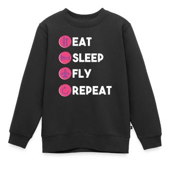 Pilote - Sweat Premium enfant bio - noir - Devant - AI Model Kid Female (0cm)