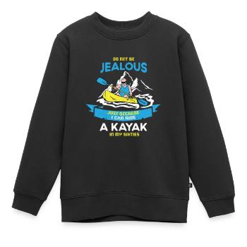 Kajak Boot Kanu Paddelboot Doppelpaddel - Kinder Premium Organic Sweatshirt - Schwarz - Vorne - AI Model Kid Female (0cm)