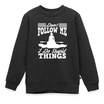 Kajak Boot Kanu Paddelboot Doppelpaddel - Kinder Premium Organic Sweatshirt - Schwarz - Vorne - AI Model Kid Female (0cm)