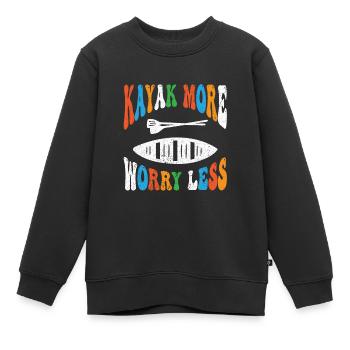 Kajak Boot Kanu Paddelboot Doppelpaddel - Kinder Premium Organic Sweatshirt - Schwarz - Vorne - AI Model Kid Female (0cm)
