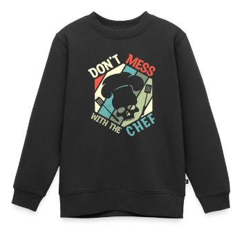 Cuisinier Chef étoilé Gastro Restaurant - Sweat Premium enfant bio - noir - Devant - AI Model Kid Female (0cm)
