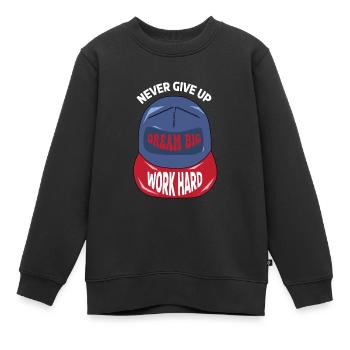 Ne jamais abandonner la motivation du travail acharné - Sweat Premium enfant bio - noir - Devant - AI Model Kid Female (0cm)