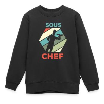Koch kochen Sternekoch Köchin Gastro Restaurant - Kinder Premium Organic Sweatshirt - Schwarz - Vorne - AI Model Kid Female (0cm)