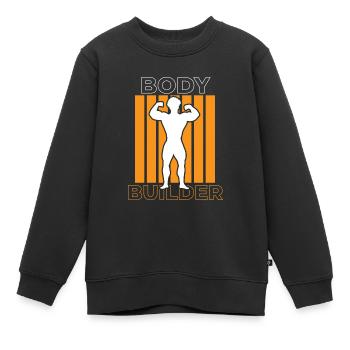 Musculation Musculation Fitness Renforcement musculaire - Sweat Premium enfant bio - noir - Devant - AI Model Kid Female (0cm)