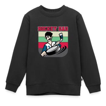 Eishockey Schlittschuhe Puck Hockey - Kinder Premium Organic Sweatshirt - Schwarz - Vorne - AI Model Kid Female (0cm)