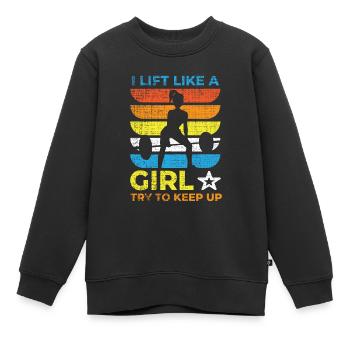 Musculation Musculation Fitness Renforcement musculaire - Sweat Premium enfant bio - noir - Devant - AI Model Kid Female (0cm)