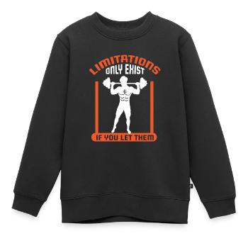 Musculation Musculation Fitness Renforcement musculaire - Sweat Premium enfant bio - noir - Devant - AI Model Kid Female (0cm)