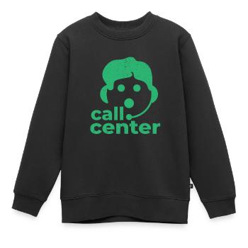 Call Center Telefonist Telefondienst Telefonlabor - Kinder Premium Organic Sweatshirt - Schwarz - Vorne - AI Model Kid Female (0cm)