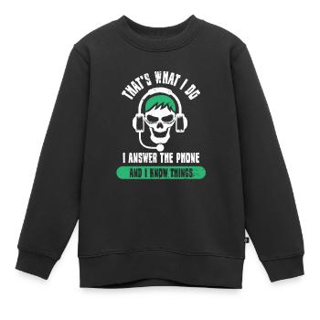 Call Center Telefonist Telefondienst Telefonlabor - Kinder Premium Organic Sweatshirt - Schwarz - Vorne - AI Model Kid Female (0cm)