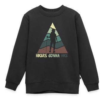Wandern Wanderung Berg Spazieren Wanderschuhe - Kinder Premium Organic Sweatshirt - Schwarz - Vorne - AI Model Kid Female (0cm)