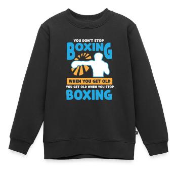 Boxen Boxer Boxhandschuhe Boxverein Boxclub - Kinder Premium Organic Sweatshirt - Schwarz - Vorne - AI Model Kid Female (0cm)