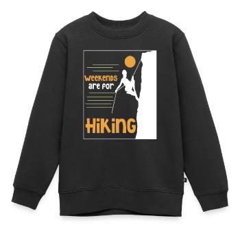 Klettern Kletterer Berge Kletterwand Kletterdad - Kinder Premium Organic Sweatshirt - Schwarz - Vorne - AI Model Kid Female (0cm)