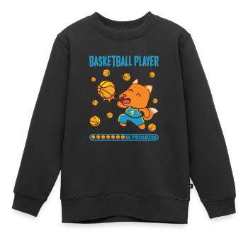Basketballer Fox Basketball Player In Progress - Kinder Premium Organic Sweatshirt - Schwarz - Vorne - AI Model Kid Female (0cm)