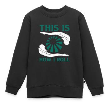 Schwimmer Schwimmen 50 Meter Bahn Brustschwimmen - Kinder Premium Organic Sweatshirt - Schwarz - Vorne - AI Model Kid Female (0cm)