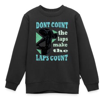 Nageurs Natation 50 mètres brasse - Sweat Premium enfant bio - noir - Devant - AI Model Kid Female (0cm)