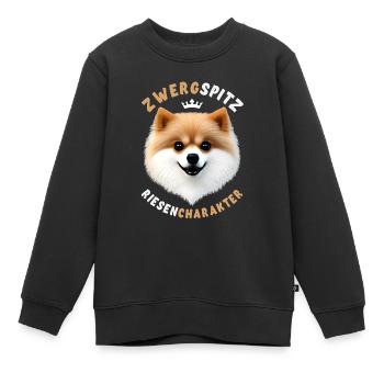 Zwergspitz - Riesen Charakter - Spruch - Kinder Premium Organic Sweatshirt - Schwarz - Vorne - AI Model Kid Female (0cm)