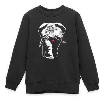 I didn't fart my heart blew you a kiss - Elephant - Kinder Premium Organic Sweatshirt - Schwarz - Vorne - AI Model Kid Female (0cm)