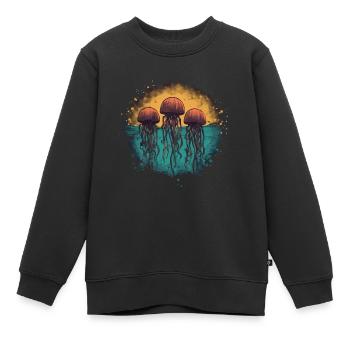 Qualle - Kinder Premium Organic Sweatshirt - Schwarz - Vorne - AI Model Kid Female (0cm)