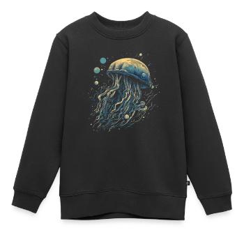 Qualle - Kinder Premium Organic Sweatshirt - Schwarz - Vorne - AI Model Kid Female (0cm)