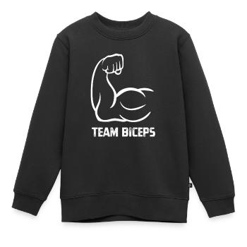 Team Biceps - Musculation - Renforcement musculaire - Sweat Premium enfant bio - noir - Devant - AI Model Kid Female (0cm)