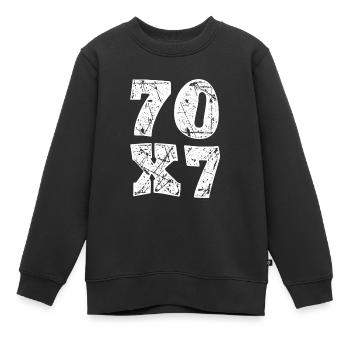 Vergebung 70 mal 7 mal Offenbarung Bibel - Kinder Premium Organic Sweatshirt - Schwarz - Vorne - AI Model Kid Female (0cm)